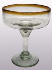  / Amber Rim 14 oz Large Margarita Glasses (set of 6)